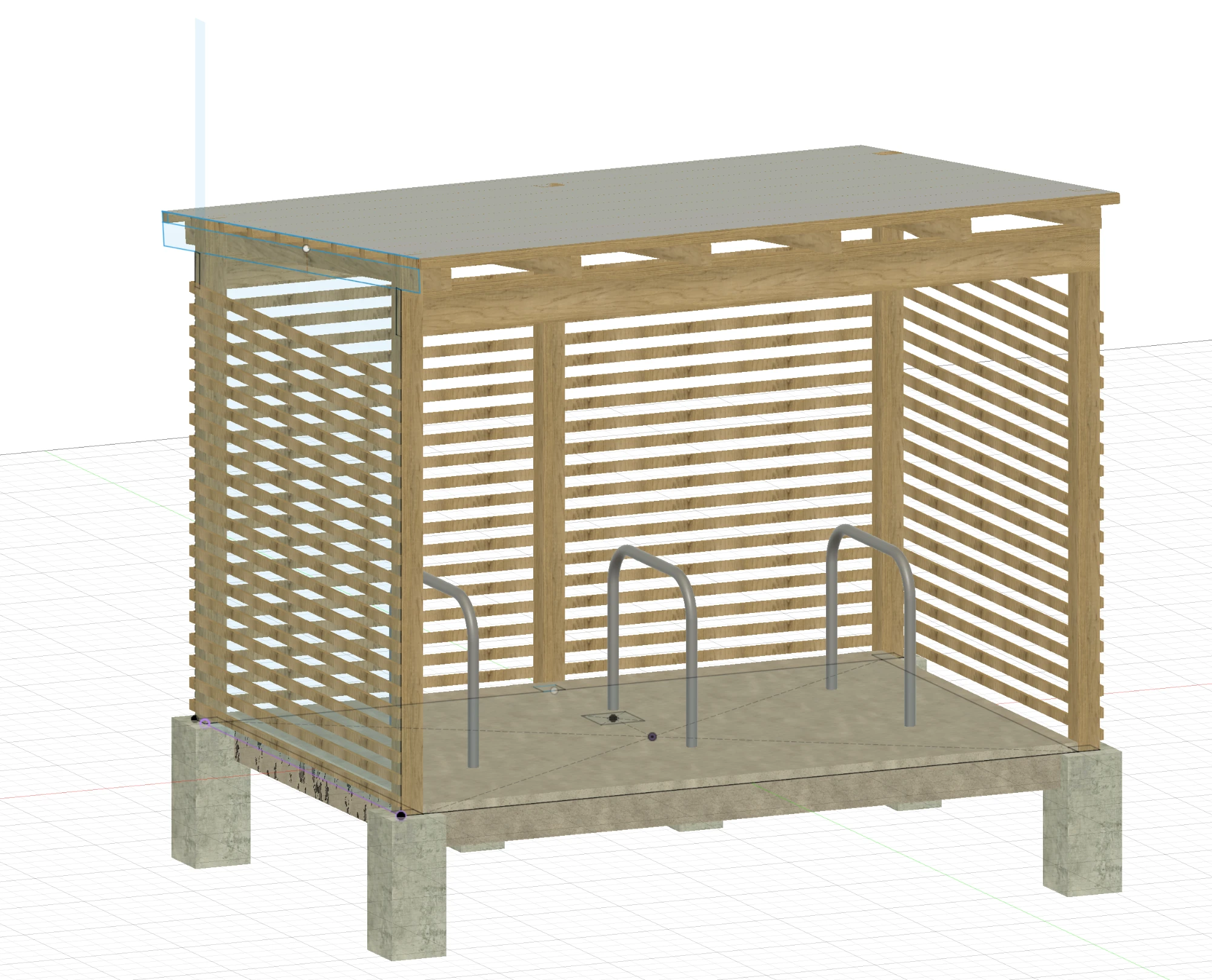 Render of the shelter from the front